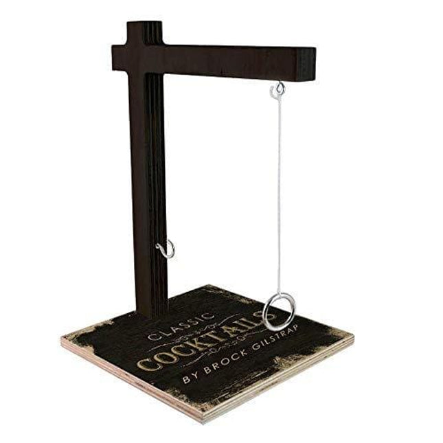 BARCONIC Customizable Tabletop Ring Toss Game - Classic Cocktails Design