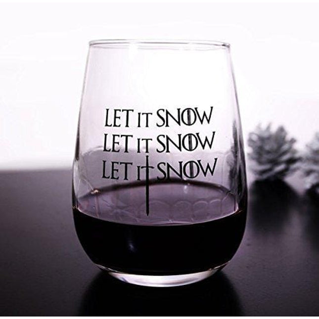 BarConic Let it Snow Stemless Wine Glass