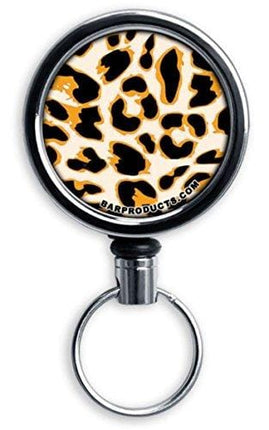 BarConic Mini Opener with Retractable Reel - Orange Cheetah