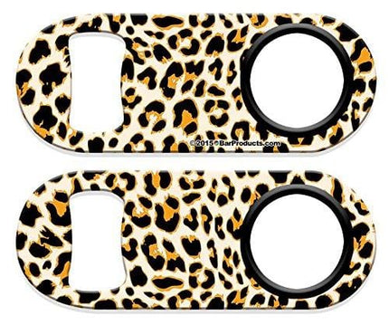 BarConic Mini Opener with Retractable Reel - Orange Cheetah