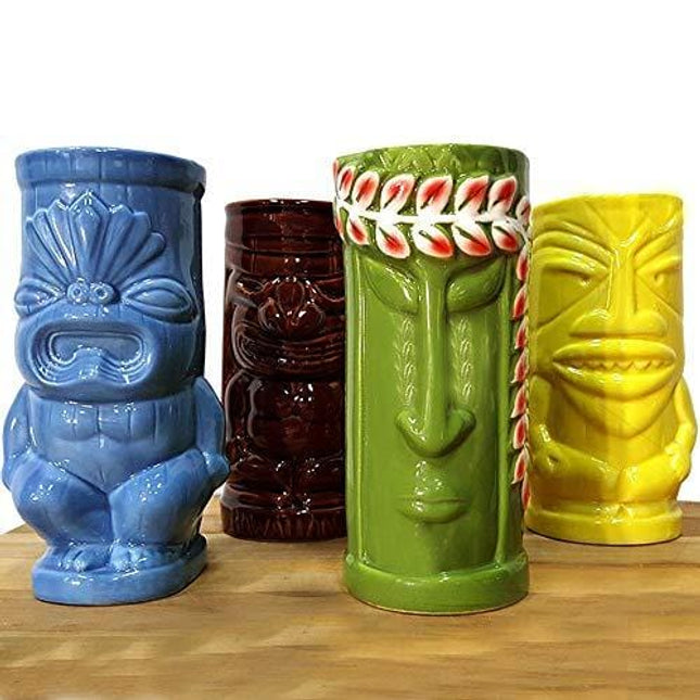BarConic Tiki Mugs Drinkware Package 5 - Set of 4