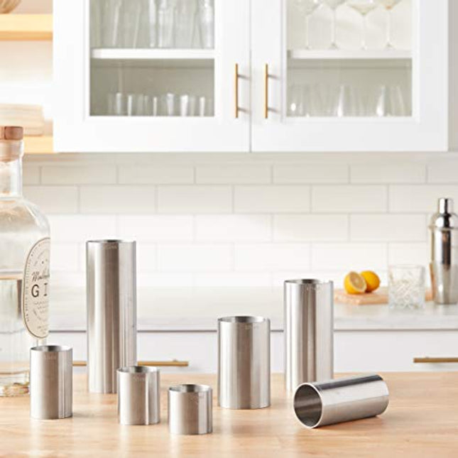 Barfly Thimble Measure, Set, 25/35/50/70/125/175/250 ml., Stainless Steel