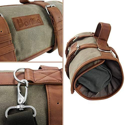 Barillio Bartender Bag Travel Bartender Bag | Waxed Canavs Bar Kit Bag for Carrying Bar Tools | Professional Bartender Roll with Shoulder Strap for Perfect Storage (Bag Only)