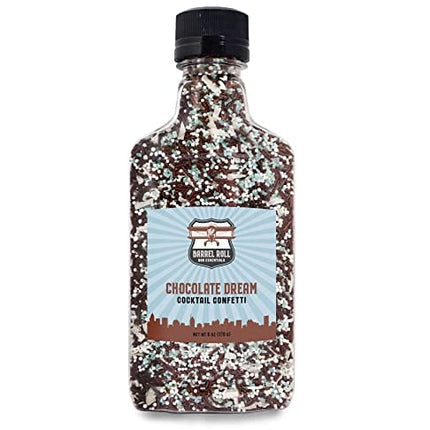 Barrel Roll Bar Essentials Cocktail Rimmer Sprinkles - Bartender Accessories, Finishing Sugar Garnish for Drinks, Glass Rimming Sugars - Natural Ingredients - Chocolate Sprinkle Confetti - 6 Ounce