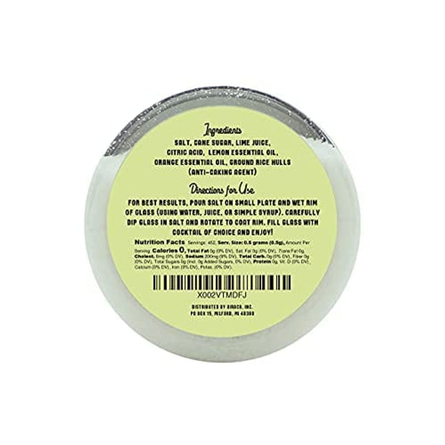 Barrel Roll Bar Essentials Cocktail Rimmers - Bartender Accessories, Finishing Salt Garnish for Drinks, Glass Rimming Salts & Sugars - Natural Ingredients - Citrus Margarita Salt - 8 oz, 452 Servings