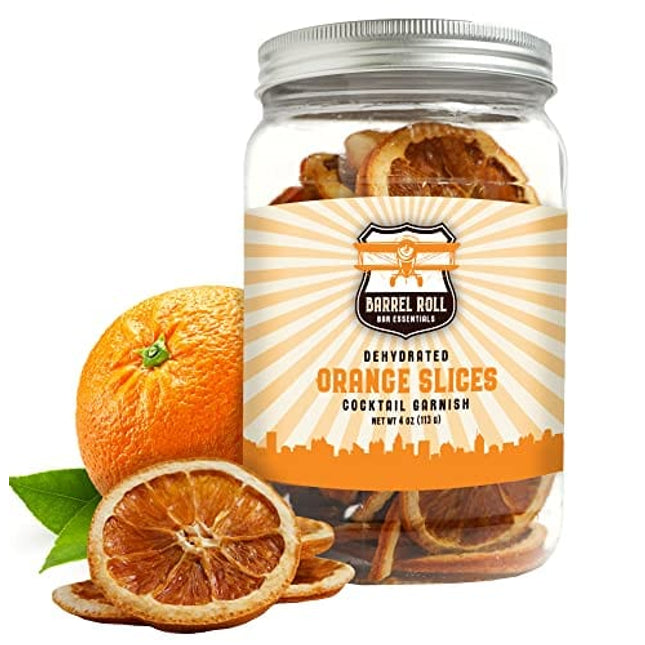 Barrel Roll Bar Essentials USA Grown Dried Orange Slices for Cocktails | 4 Ounces of Large Dehydrated Oranges | Orange Cocktail Garnish | Dried Fruit for Cocktails & Healthy Snacks | Preservative Free