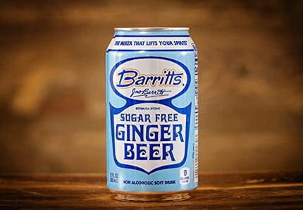 Barritt's Sugar Free Diet Ginger Beer, Non-Alcoholic Soda Cocktail Mixer, 12 fl oz Cans, 12 Pack