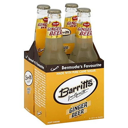 Barritts Regular Ginger Beer, 12 Fluid Ounce - 4 per pack - 6 packs per case.