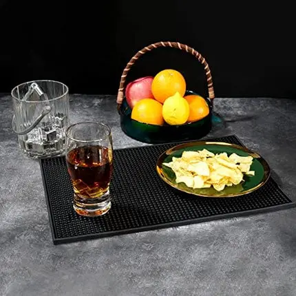 BARsics 18"x12" PVC Bar Service Mat for Cocktail Bartender (Black)
