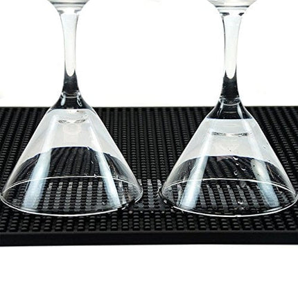 BARsics 18"x12" PVC Bar Service Mat for Cocktail Bartender (Black)