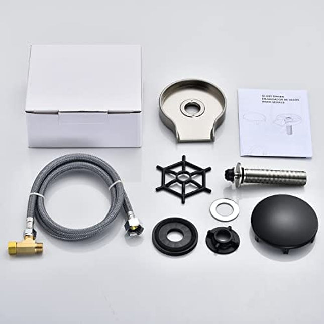 Beati Brushed Nickel Glass Rinser for Kitchen Sinks,Cup Baby Bottles Washer Cleaner,Kitchen Sink Accessories,Wet Bar Glass Rinser