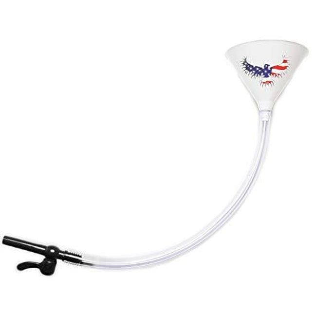 American Eagle Beer Bong Funnel - With Valve- 3 Feet Of No Kink Tubing, Food Grade Tailgating, Parties, Spring Break