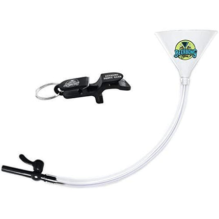 Beer Bong Funnel With Valve - 3ft (36 inch) Tubing Made in USA Kink-Free + Original Shotgun Keychain - 40 Ounce Funnel For Beer Drinking Games, College Parties, Tailgating, Spring Break