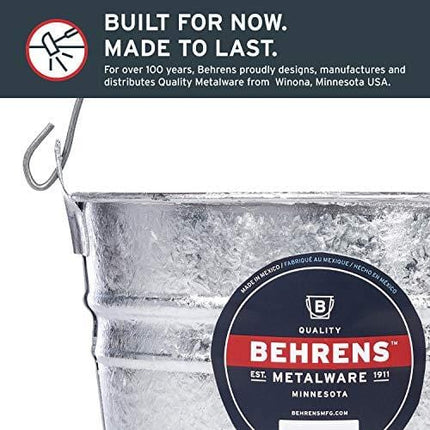 Behrens 1205 Hot-Dipped Galvanized Steel Utility Pail, 5-Quart, Silver