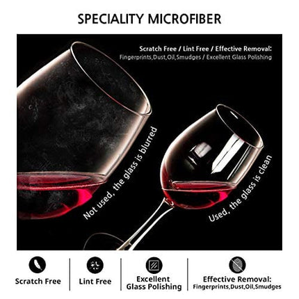 Belloel Microfiber Glass Polishing Cloths | Streak Free, Lint Free Shine Clarity Wine Glasses | Glass Cleaner Wipes | Crystal, Glasses, Screens, Fingerprints, Tarnish, Silver, Silverware, Jewelry… (1)