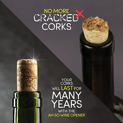 Belwares Ah So Wine Opener - Stainless Steel Wine Bottle Opener, Vintage Wine Cork Remover That Won’t Crumble Cork - Beer Opener, Great Gift Idea