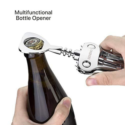 Wine Opener, Zinc Alloy Premium Wing Corkscrew Wine Bottle Opener with Multifunctional Bottles Opener, Upgrade