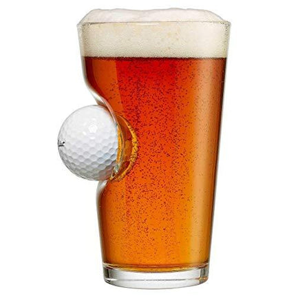 BenShot Pint Glass with Real Golf Ball Made in the USA