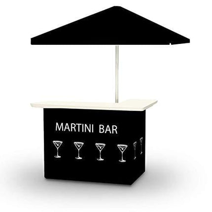 Best of Times 2001W2507 Martini Portable Bar and 8 ft Tall Square Umbrella, One Size, Black
