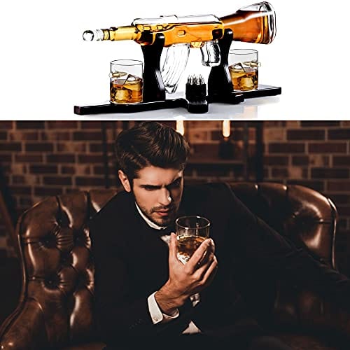 Whiskey Gift Set in Wood Box, Set of 2 Classic-Shape Whiskey
