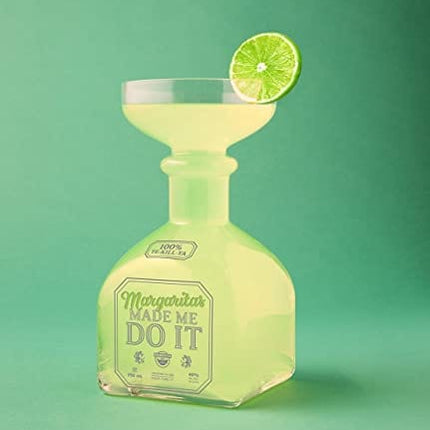 BigMouth Margarita Bottle Glass – Hilarious Glass Holds up to 32 Oz – Glass Shaped Like A Tequila Bottle, Reads, “Margaritas Made Me Do It”, Make a Great Gift for Margarita Lovers, clear (BMWG-0025)