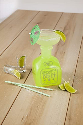BigMouth Margarita Bottle Glass – Hilarious Glass Holds up to 32 Oz – Glass Shaped Like A Tequila Bottle, Reads, “Margaritas Made Me Do It”, Make a Great Gift for Margarita Lovers, clear (BMWG-0025)