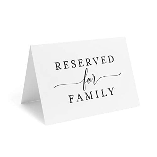 Bliss Collections Reserved Signs for Wedding Reception, 4x6 Reserved Table Cards, Table Setting Cards, Pack of 10