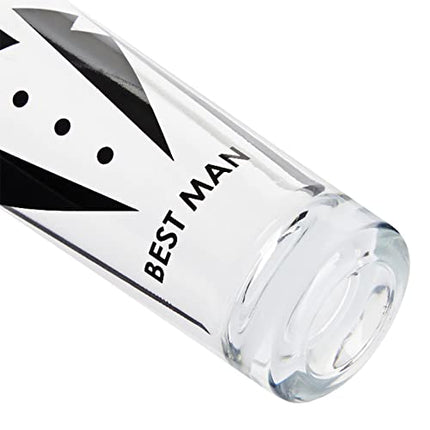 Blue Panda Party Favors Shot Glasses - Bachelor Shot Glasses with Tuxedo and Groom, Best Man & Groomsman Prints- Set of 5, 2 oz Each