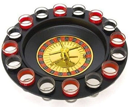 Bo-Toys Drinking Game Glass Roulette - Drinking Game Set (2 Balls and 16 Glasses) Casino Style Drinking Game