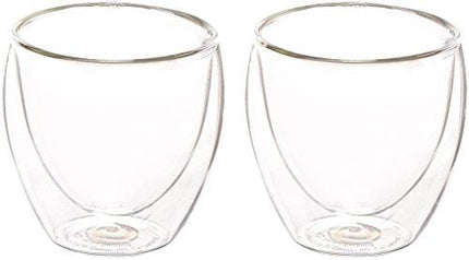 Bodum Pavina Glass, Double-Wall Insulated Glass, Clear, 2.5 Ounce, .08 Liter Each (Set of 2)