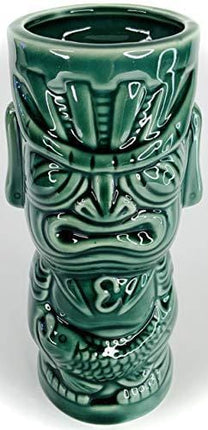 BonCera, Tiki Mug - Stoneware Handmade Bamboo Torching Design. Vintage Aloha Hawaiian Creative Design 16 oz #TM-08