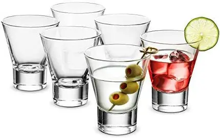 Bormioli Rocco 6-Pack YPSILON Cocktail Glasses set - 8.5 Ounce, Bar Glass, Stemless Martini Glasses for All Alcoholic Beverages like Margarita, Manhattans, Bourbon, Vodka, Gin, Lead-Free Whiskey Glass