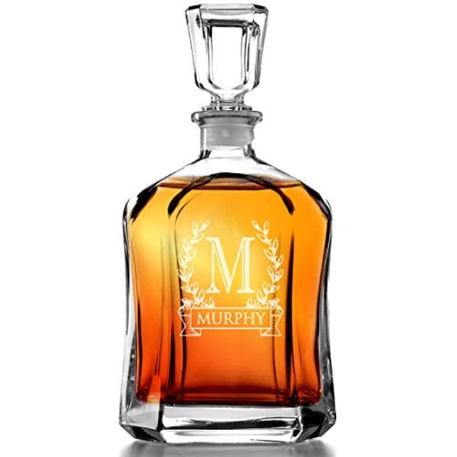 Bormioli Rocco Capitol Decanter 23.75 Oz - Engraved Monogram Personalized