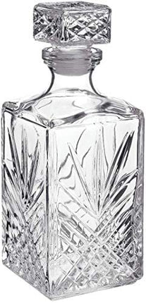 Bormioli Rocco Selecta Collection Whiskey Decanter – Sophisticated 33.75oz Diamond Decanter With Starburst Detailing – For Whiskey, Bourbon, Scotch & Liquor