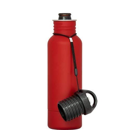 BottleKeeper - The Standard 2.0 Beer Bottle Insulator - Cap with Built in Beer Opener and Tether - Fits & Protects Standard 12oz Bottles - Insulated Beer Bottle Holder - Red