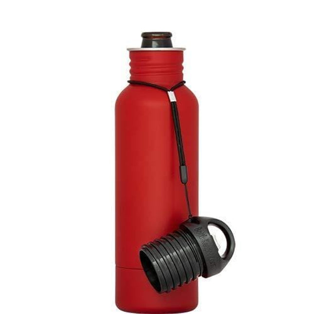 BottleKeeper - The Standard 2.0 Beer Bottle Insulator - Cap with Built in Beer Opener and Tether - Fits & Protects Standard 12oz Bottles - Insulated Beer Bottle Holder - Red