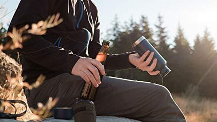 BottleKeeper - The Standard 2.0 Beer Bottle Insulator - Cap with Built in Beer Opener and Tether - Fits & Protects Standard 12oz Bottles - Insulated Beer Bottle Holder - Red