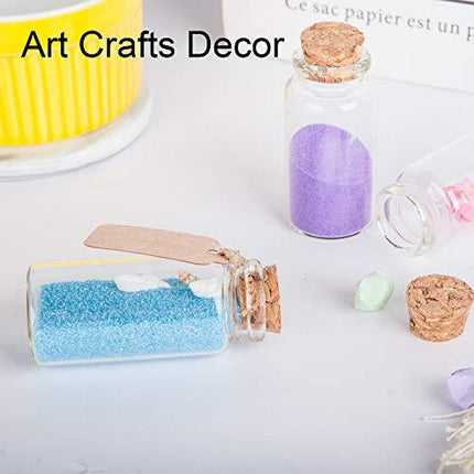 Brajttt 64PCS Cork Stoppers Glass Bottles, DIY Decoration Tiny Glass Jars Favors,Mini Vials Cork,10ml Storage Container for Art Crafts,Small Glass Jars for Wedding Party Supplies