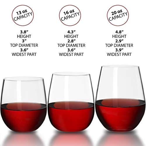 21-ounce Unbreakable Acrylic Wine Glasses Plastic Stem Wine Glasses , Set of 6 - All Purpose, Red or White Wine Glass, Dishwasher Safe, BPA Free