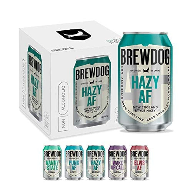 BrewDog 12-Pack of Hazy | Non-Alcoholic NE | 20 Calories, 2.3g Carbs Per Serving | 12oz Cans