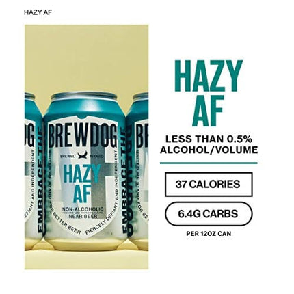 BrewDog 12-Pack of Hazy | Non-Alcoholic NE | 20 Calories, 2.3g Carbs Per Serving | 12oz Cans
