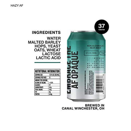 BrewDog 12-Pack of Hazy | Non-Alcoholic NE | 20 Calories, 2.3g Carbs Per Serving | 12oz Cans