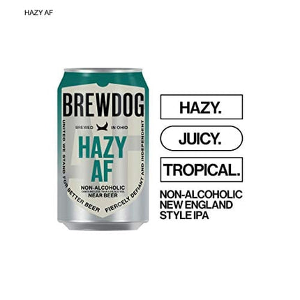 BrewDog 12-Pack of Hazy | Non-Alcoholic NE | 20 Calories, 2.3g Carbs Per Serving | 12oz Cans