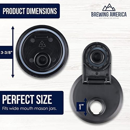 Brewing America Mason Jar Shaker Bottle, Glass Mixer Perfect as Workout Protein Shaker, Glass Water Bottle, Baby Formula Mixer, 32-Ounce Wide Mouth Jar with Plastic Lid and Shaker Ball, Black