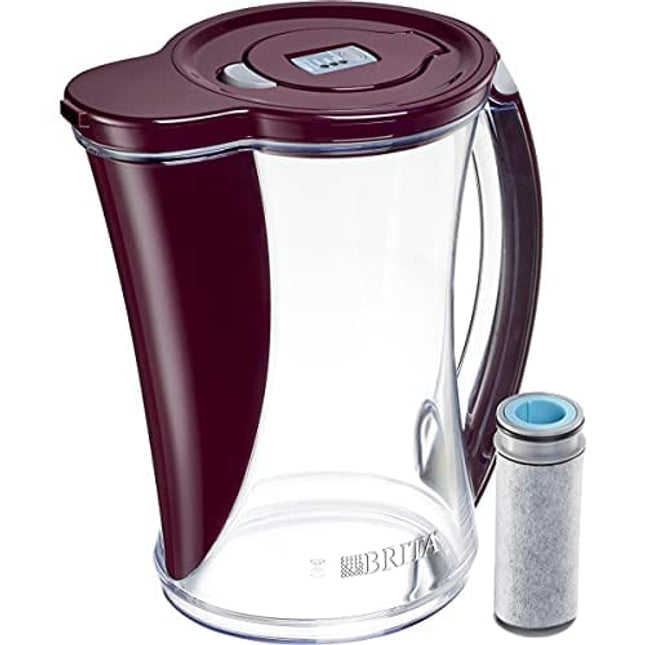 Brita Stream Cascade Water Filter Pitcher, Bordeaux, Large 12 Cup, 1 Count