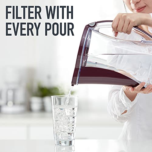 Brita Stream Cascade Water Filter Pitcher, Bordeaux, Large 12 Cup, 1 C ...