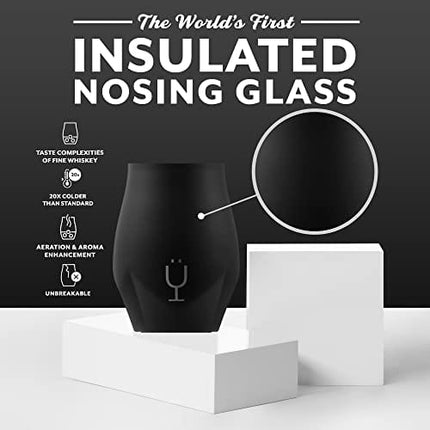 BrüMate NOS'R, Double-Wall Stainless Steel Whiskey Nosing Glass - 7oz (Matte Black)