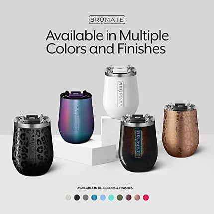 BrüMate Uncork'd XL 14oz Insulated Wine Glass Tumbler With 100% Leak-Proof Lid - Made With Vacuum Insulated Stainless Steel (Glitter Mermaid)