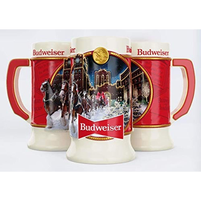 Budweiser 2020 Clydesdale Holiday Stein - Brewery Lights - 41st Edition - Ceramic Beer Mug - Christmas Gifts for Men, Father, Husband