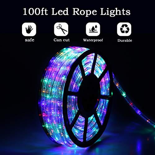 Advanced Mixology 100Ft LED Rope Lights, Cuttable & Connectable Outdoo